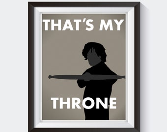 Tyrion Lannister Bathroom Print - Funny Game of Thrones Print, Game of Thrones Bathroom Print, Bathroom Print Art, Funny Bathroom Decor