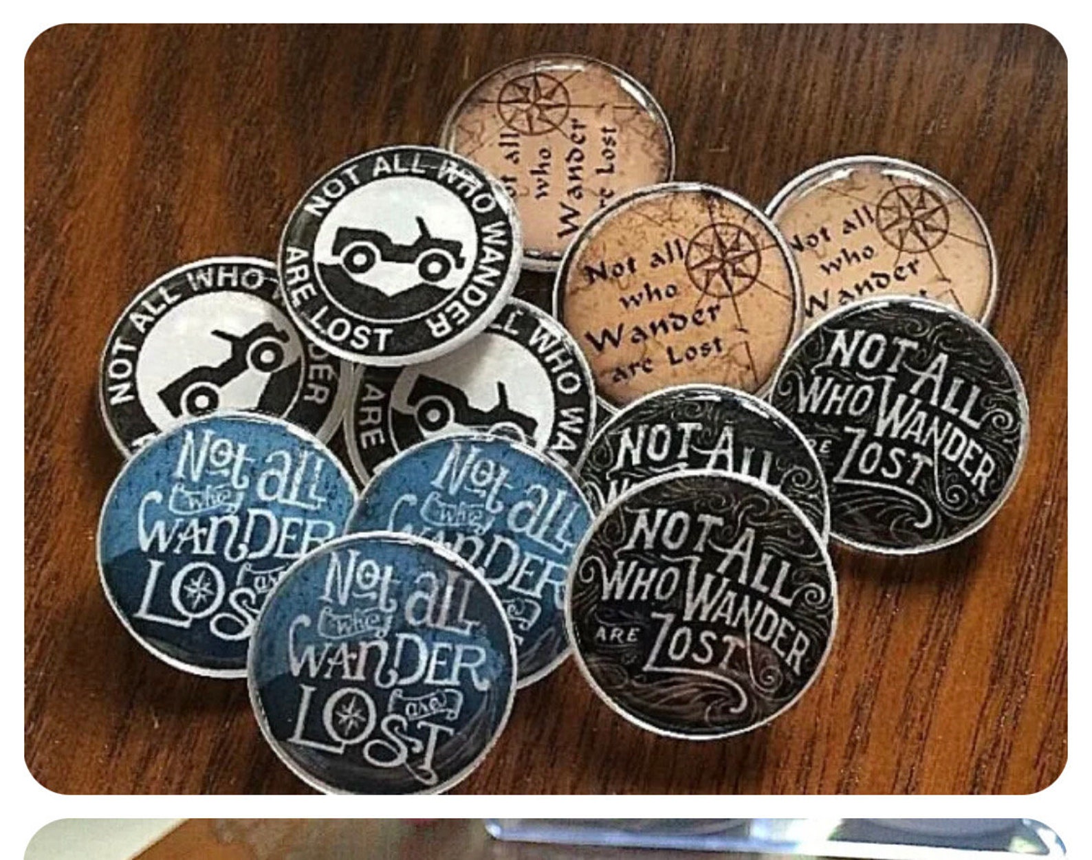 Geocache Swag Tokens Double Resin Dome Covering Color Printed Images ...