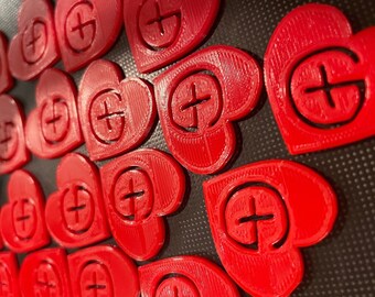 Geocache heart tokens! Swag coins an original 3d printed by tamis2go