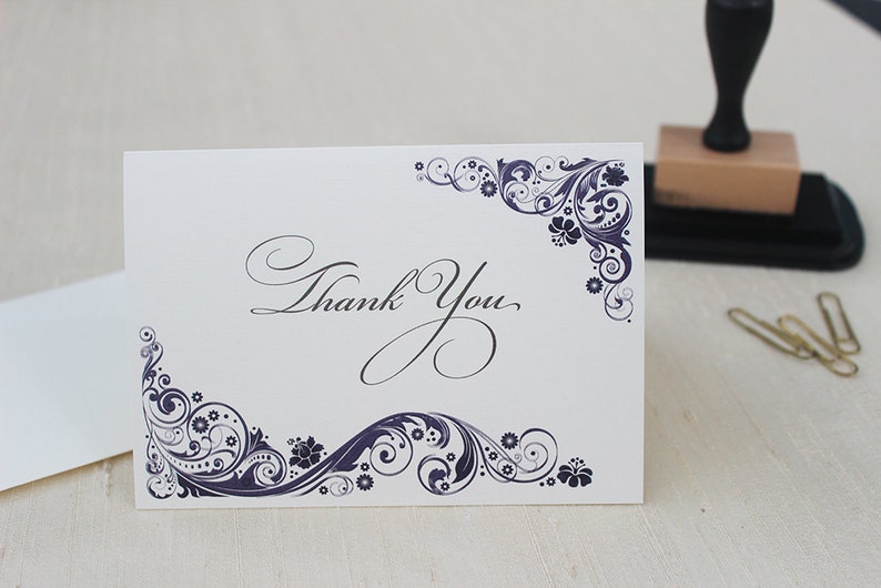 Floral / Flowers Thank You Notes Thank You Card Pack Set Etsy