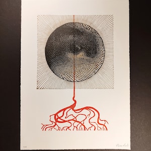 Composition 1 - Small Limited Edition Original Woodblock Print by Ulisses Lociks