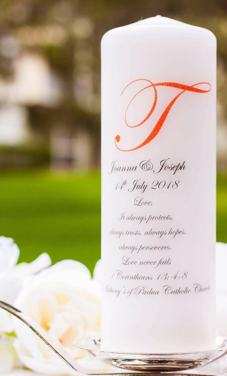 Personalized Unity Candle Set With Verse Wedding Gift Etsy