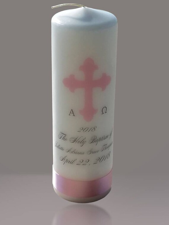 personalized baptism candle custom candlemonogram baptism etsy