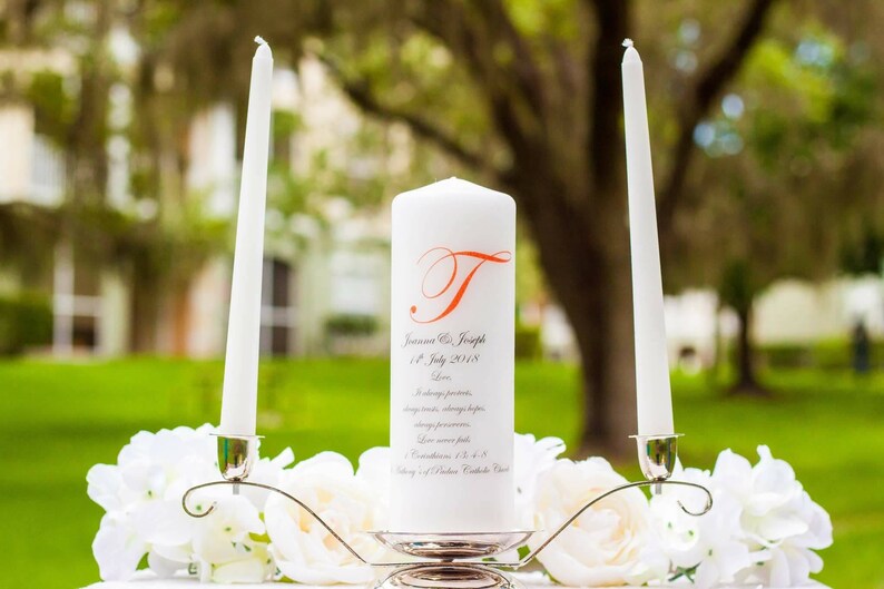 Personalized Unity Candle Set With Verse Wedding Gift Etsy