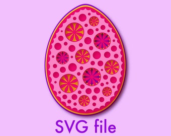 Easter egg layered SVG file, egg mandala file, 4 layer easter egg, papercraft file for cricut, Easter craft digital downoad