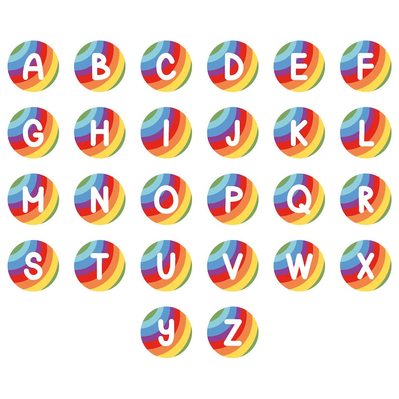 Rainbow initial magnet, rainbow letter badge, cute button badge, letter fridge magnet, holographic button badge, party bag filler, LGBT image 8