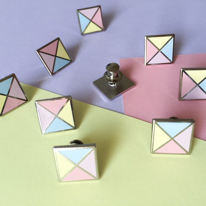 Pastel Stud enamel pin pastel geometric enamel pin cute hard enamel pin geometric badge 15 mm pin badge