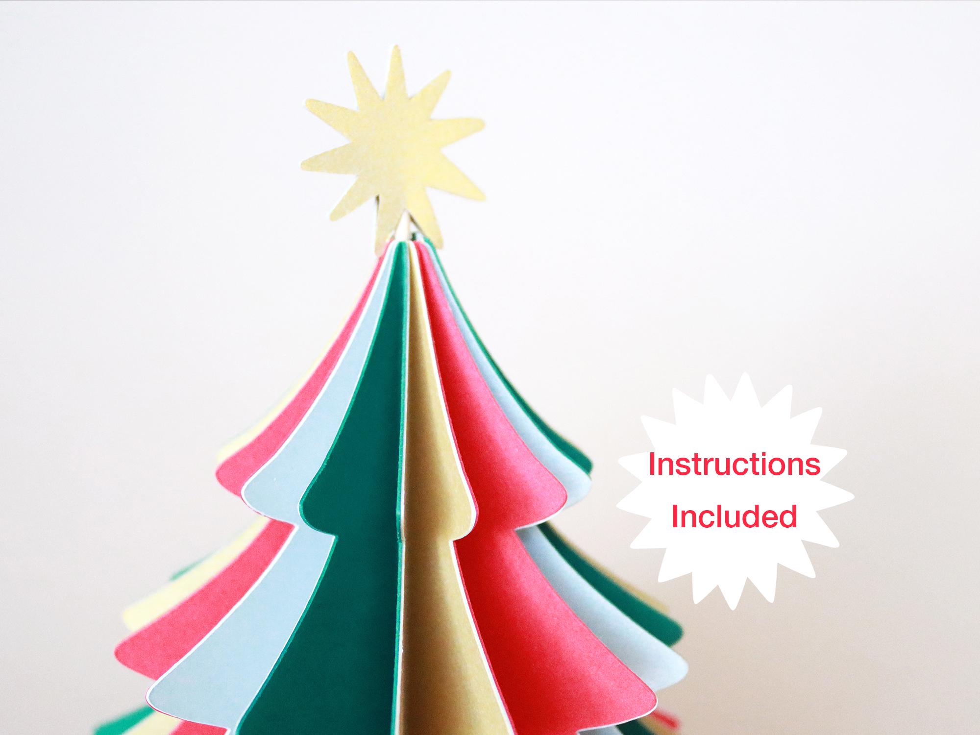 3D Christmas Tree SVG File, 3D Paper Christmas SVG, Winter Papercraft ...