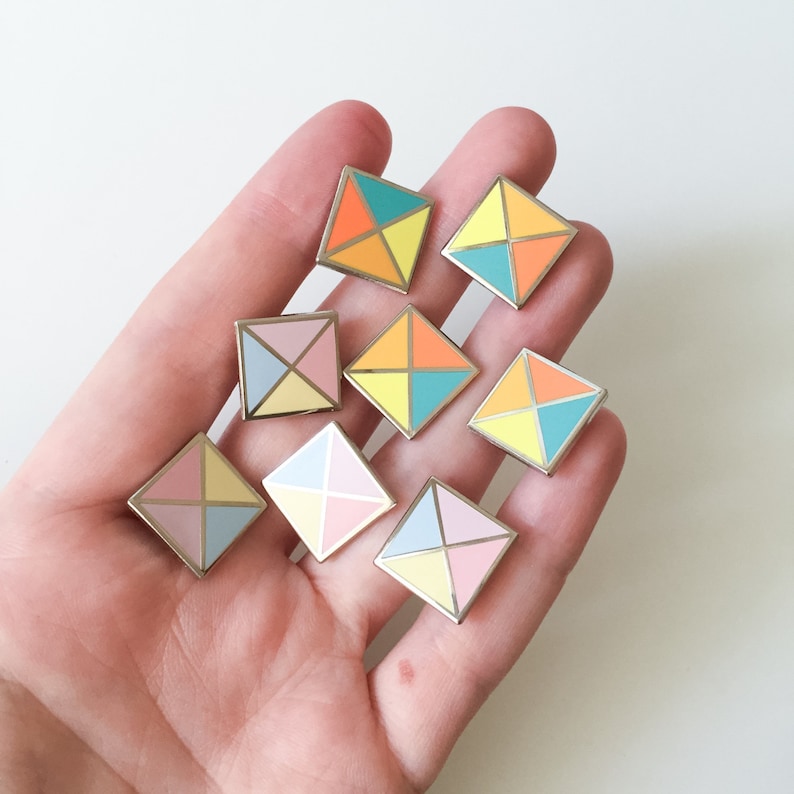 Pastel Stud enamel pin pastel geometric enamel pin cute hard enamel pin geometric badge 15 mm pin badge