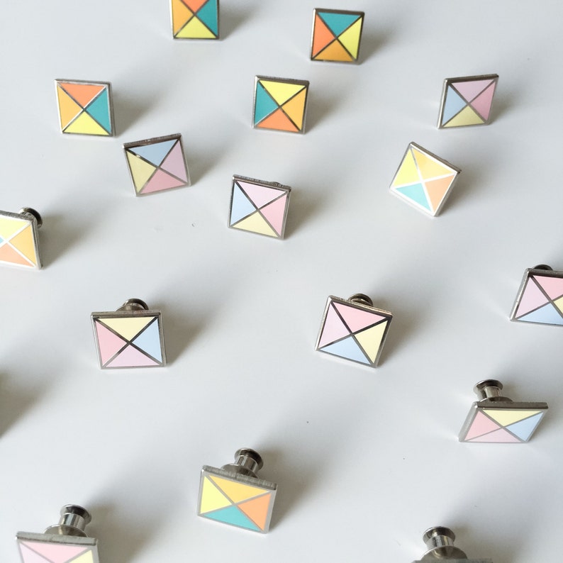 Pastel Stud enamel pin pastel geometric enamel pin cute hard enamel pin geometric badge 15 mm pin badge