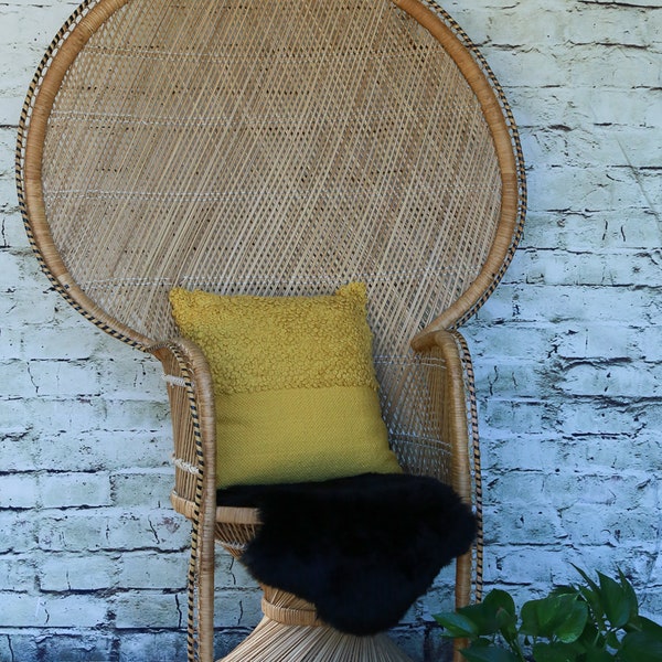 RESERVED! Shipping not free!!! Vintage Peacock Chair/ Wicker high back fan rattan chair