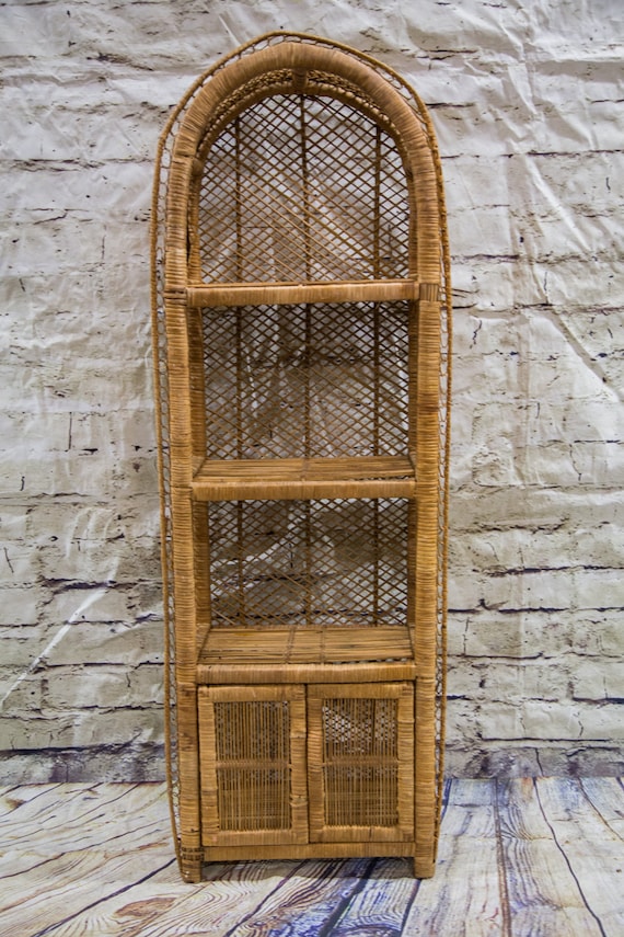 Vintage cheap wicker bookshelf