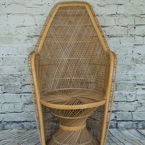 VintageMedium Size Wicker Peacock Chair image 2