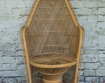 VintageMedium Size Wicker Peacock Chair (Contact us with your zip code for shipping quote).