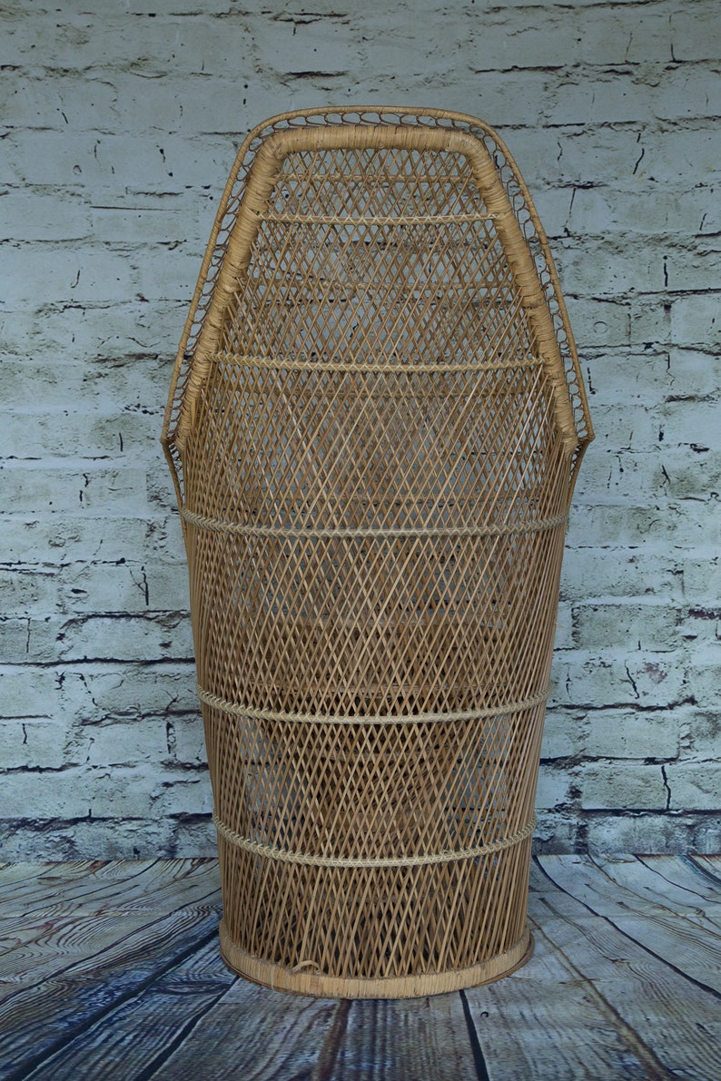 VintageMedium Size Wicker Peacock Chair image 3