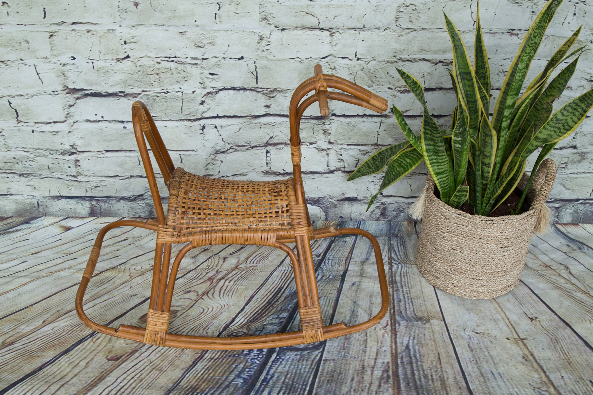 Rattan horse cheap rocking chair