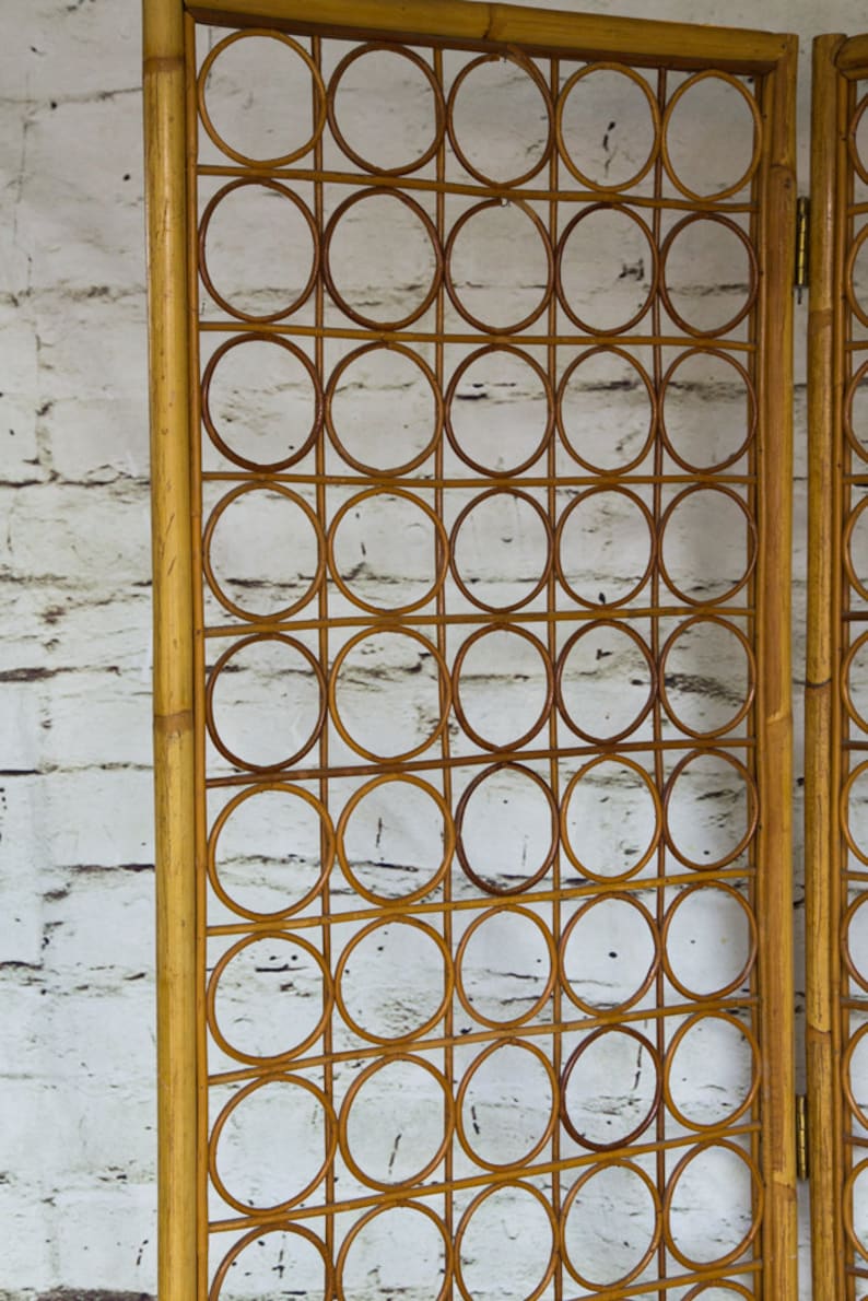 Vintage Wicker Room Divider/Bamboo Room Divider/Screen/ Headboard/Wall Art image 3