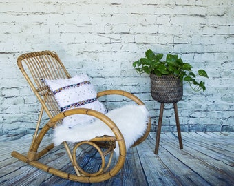 Vintage Bamboo Rocking Chair /Franco Albini Rocking Chair /Armchair/Bentwood Rocker