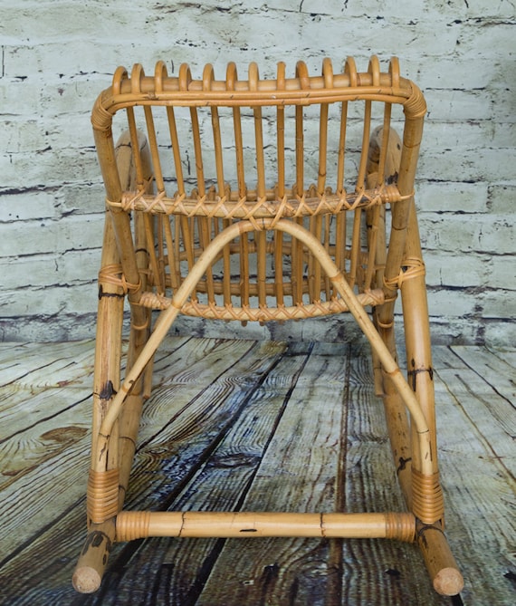 Vintage Bamboo Rocking Chair /franco Albini Rocking Chair