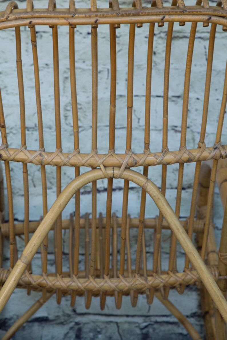 Vintage Bamboo Rocking Chair /Franco Albini Rocking Chair /Armchair/Bentwood Rocker immagine 9