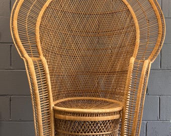 Vintage Medium Size Rattan Peacock Chair (Contact us with your zip code for shipping quote).