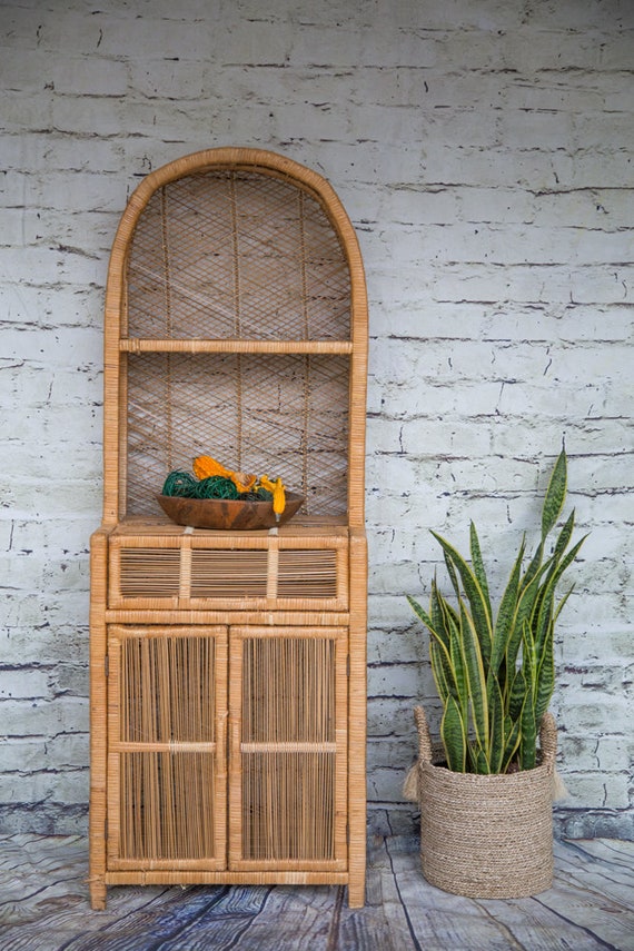 Vintage outlet wicker cabinet