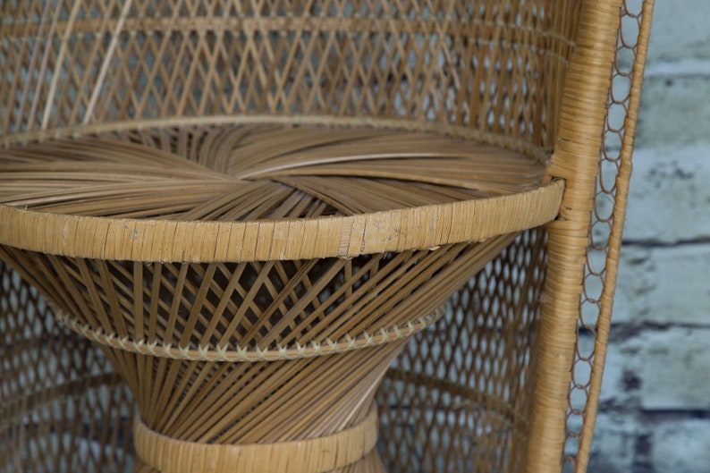 VintageMedium Size Wicker Peacock Chair image 8