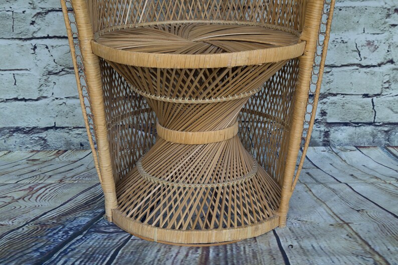 VintageMedium Size Wicker Peacock Chair image 7