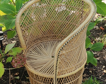 Peacock Wicker Rattan Fan Chair/ Barrel Wicker Chair/ Accent chairs/ Dining room chairs/ LOCAL P/U Chicago, Il area or your Shipper!!!