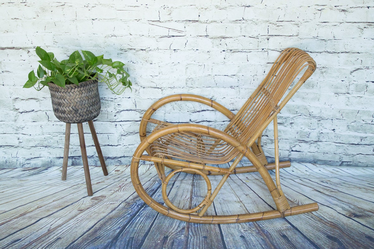 Vintage Bamboo Rocking Chair /franco Albini Rocking Chair - Etsy