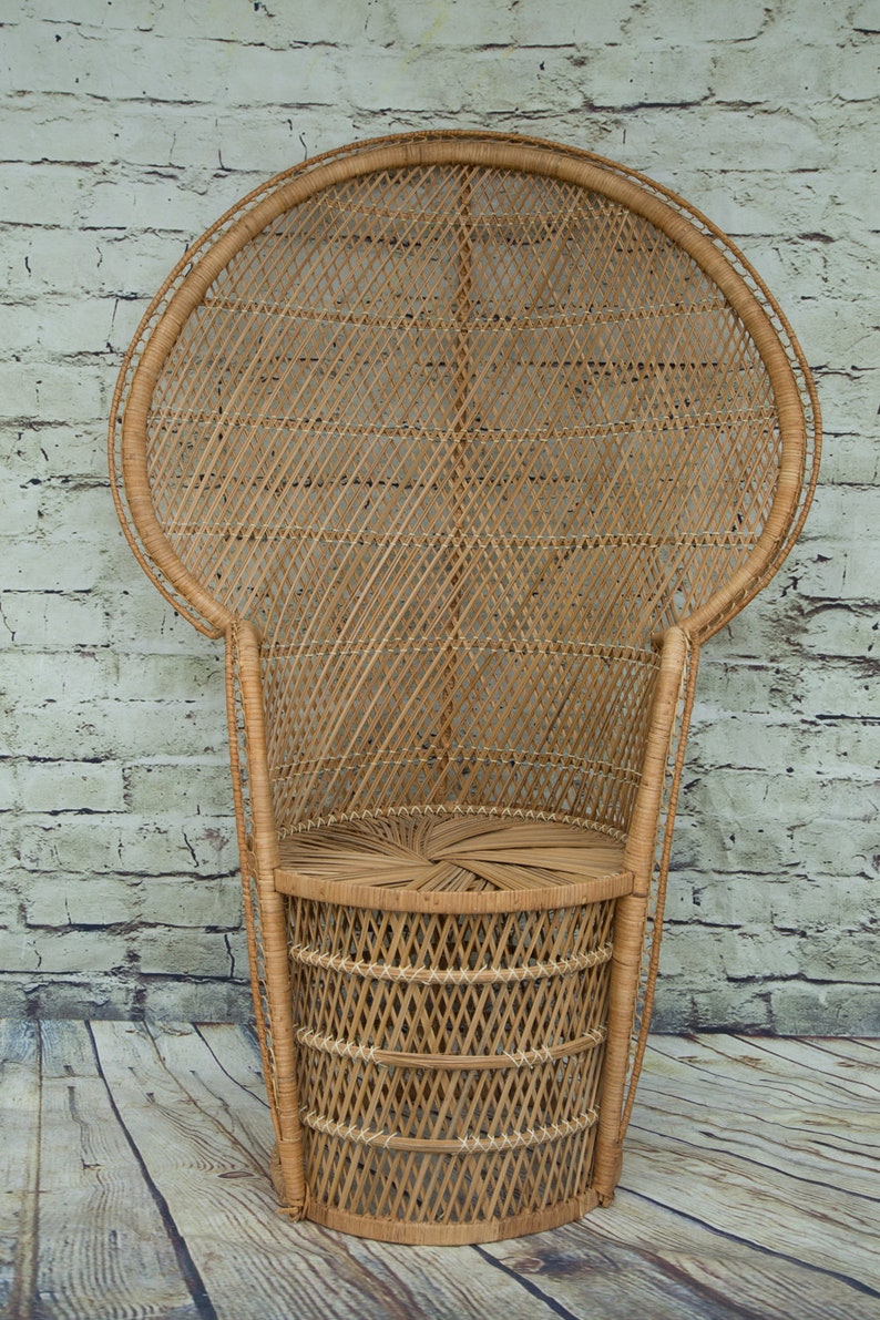 Vintage Rattan Peacock Chair image 1