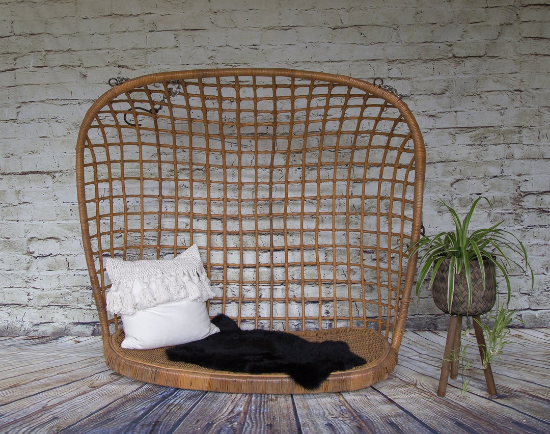 Vintage Bamboo Hanging Chair /rattan Hanging Egg Chair/swing Chair No