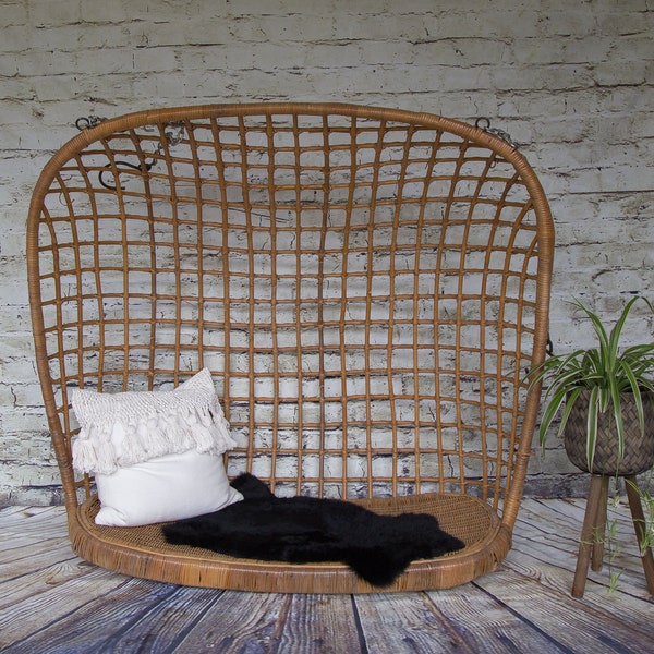 Vintage Bamboo Hanging Chair /Rattan Hanging Egg Chair/Swing Chair no stand/