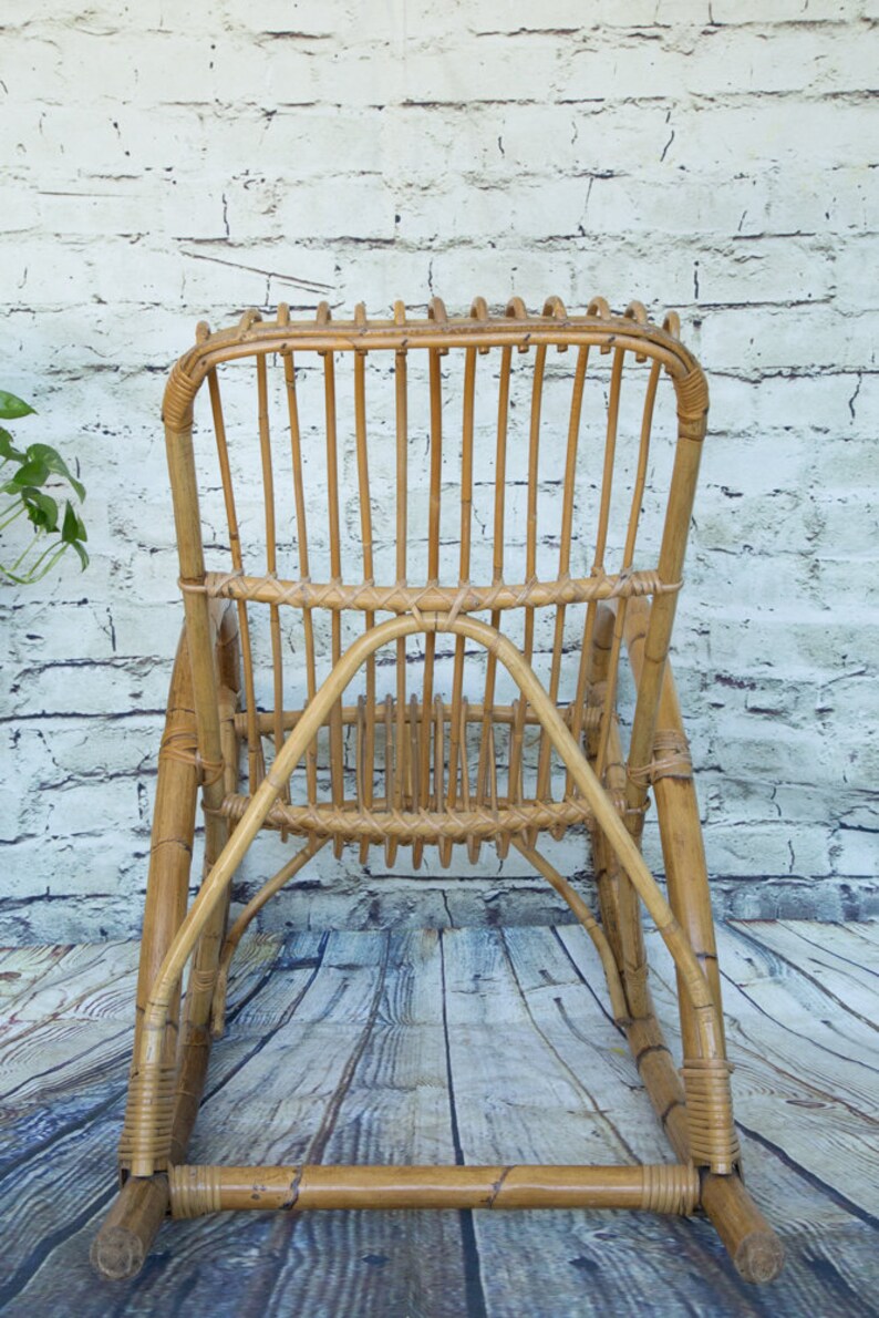 Vintage Bamboo Rocking Chair /Franco Albini Rocking Chair /Armchair/Bentwood Rocker immagine 8