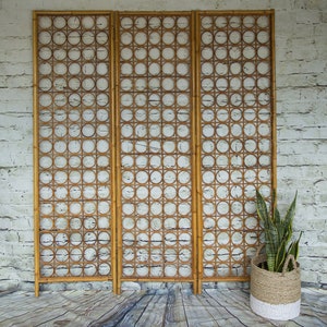 Vintage Wicker Room Divider/Bamboo Room Divider/Screen/ Headboard/Wall Art image 1