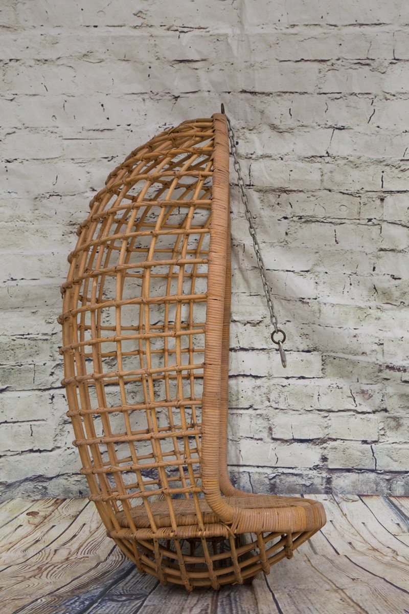 Vintage Bamboo Hanging Chair With Hook Etsy