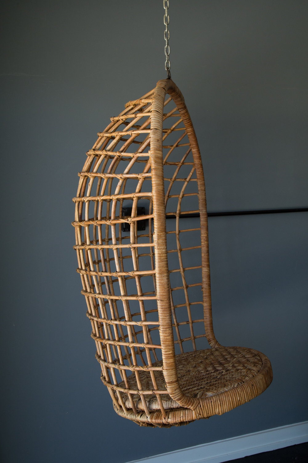 Vintage Bamboo Hanging Chair With Hook Etsy