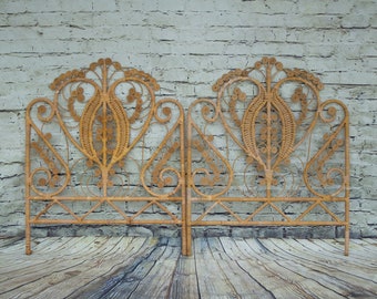 Set of 2 Vintage Peacock Headboards/ Ornate Headboards/ Wall Art