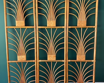 Vintage Bamboo Room Divider, Wall Art, Headboard (Contact us with your zip code for shipping quote).