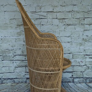 VintageMedium Size Wicker Peacock Chair image 5