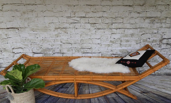 Shipping Not Free Vintage Calif Asia Rattan Daybed Bamboo Etsy