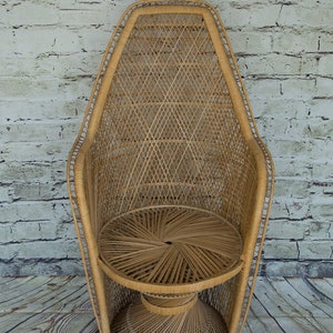 VintageMedium Size Wicker Peacock Chair image 4