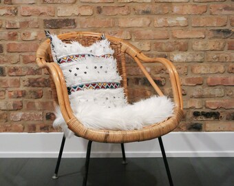 Vintage Mid Century Calif Asia Bentwood Chair/ Rattan Chair/ Wicker on Iron/ Local P/U Chicago area or Your Shipper