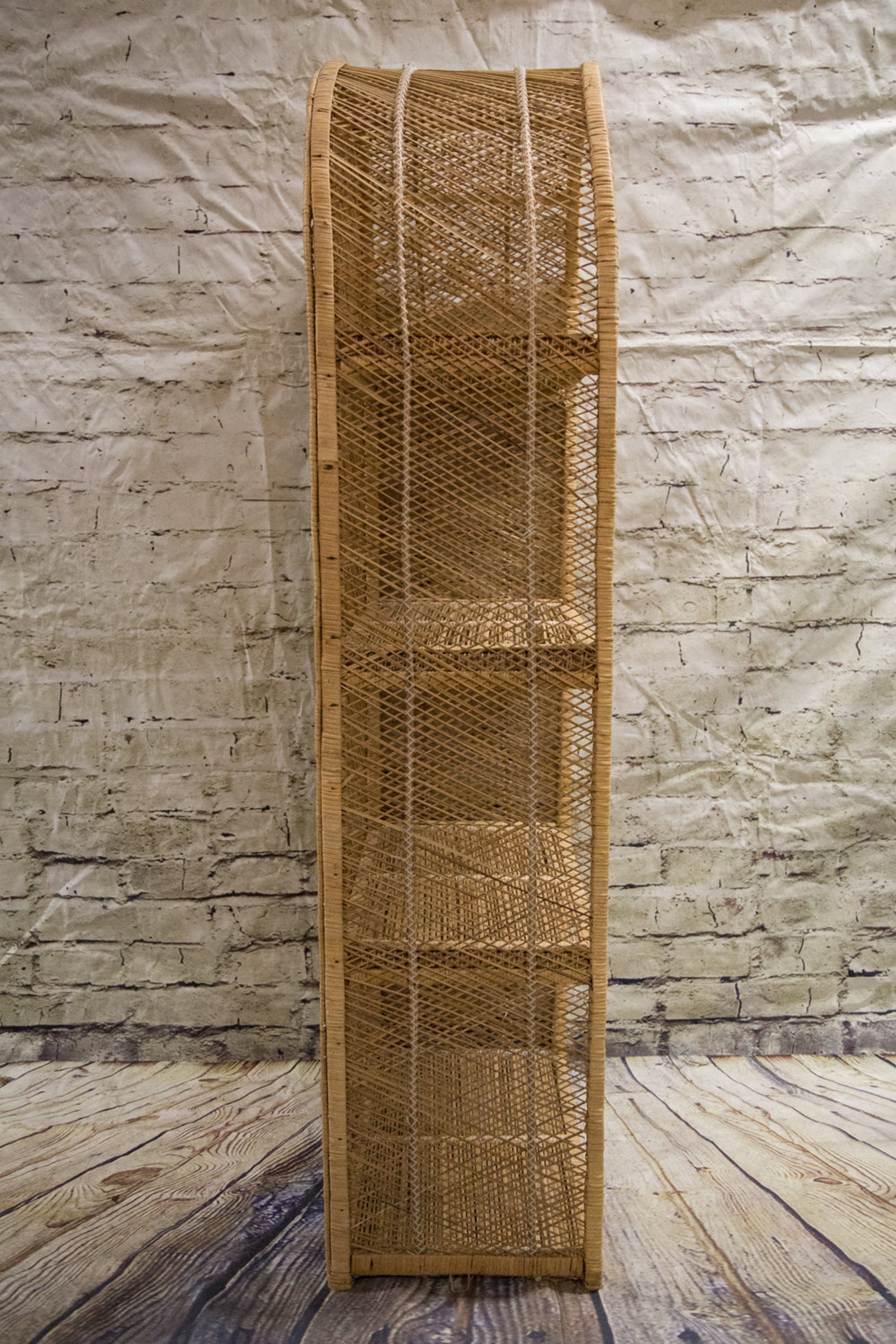 Vintage Wicker Bookshelf/ Wicker Hutch/ Wicker With Etsy