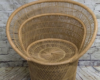 Vintage Wicker Barrel Chair (Contact us with your zip code for shipping quote).