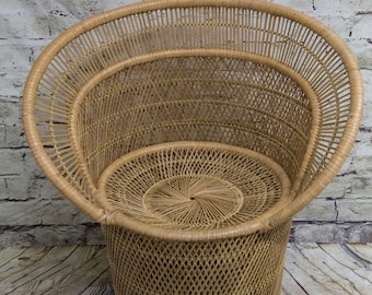 Vintage Wicker Barrel Chair