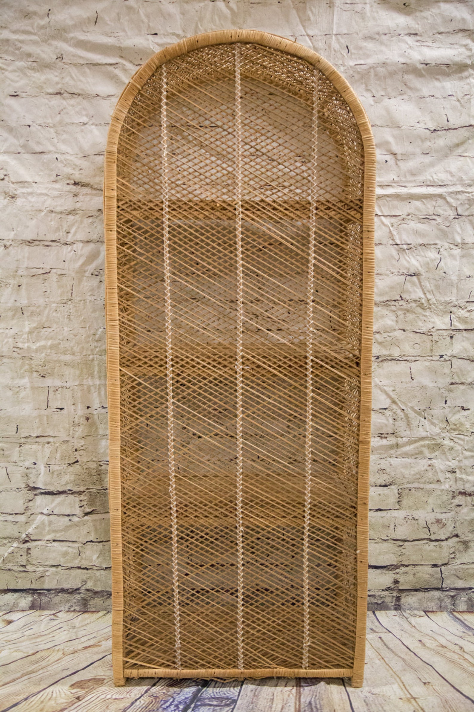 Vintage Wicker Bookshelf/ Wicker Hutch/ Wicker With Etsy