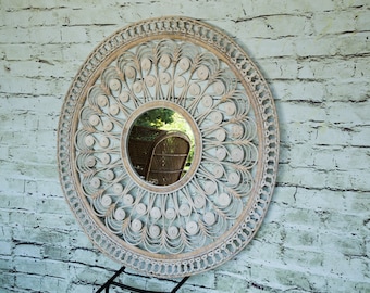 Large Ornate Wall Mirror (distressed finish) (Contact us with your zip code for shipping quote).