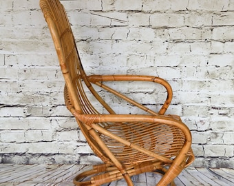 Modern Bamboo Rocking Chair Franco Albini Style/Armchair/Bentwood Rocker (Contact us with your zip code for shipping quote).