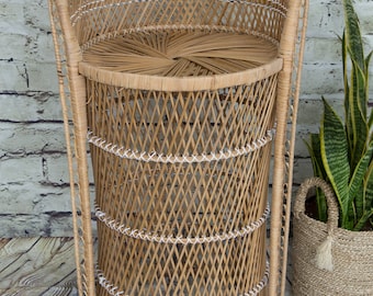Vintage Wicker Bar Stool/Plant Stand